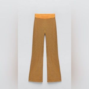 ZARA Striped Pants Taupe